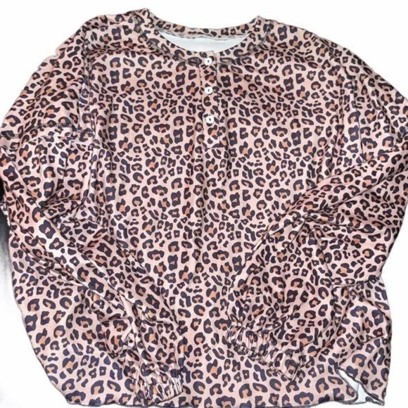Cheetah Leopard Pajama Long Sleeve Top - Picture 2 of 7